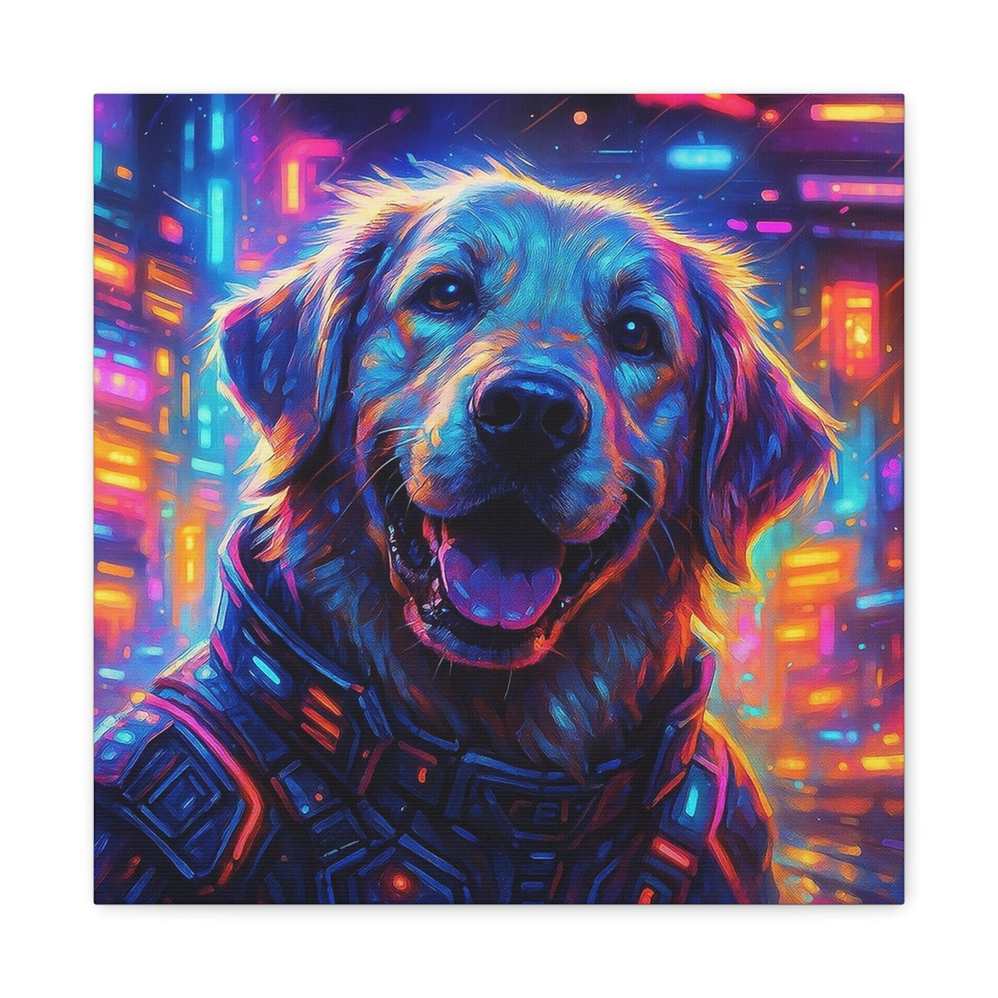 Cuadro personalizado de mascotas – Estilo ciberpunk