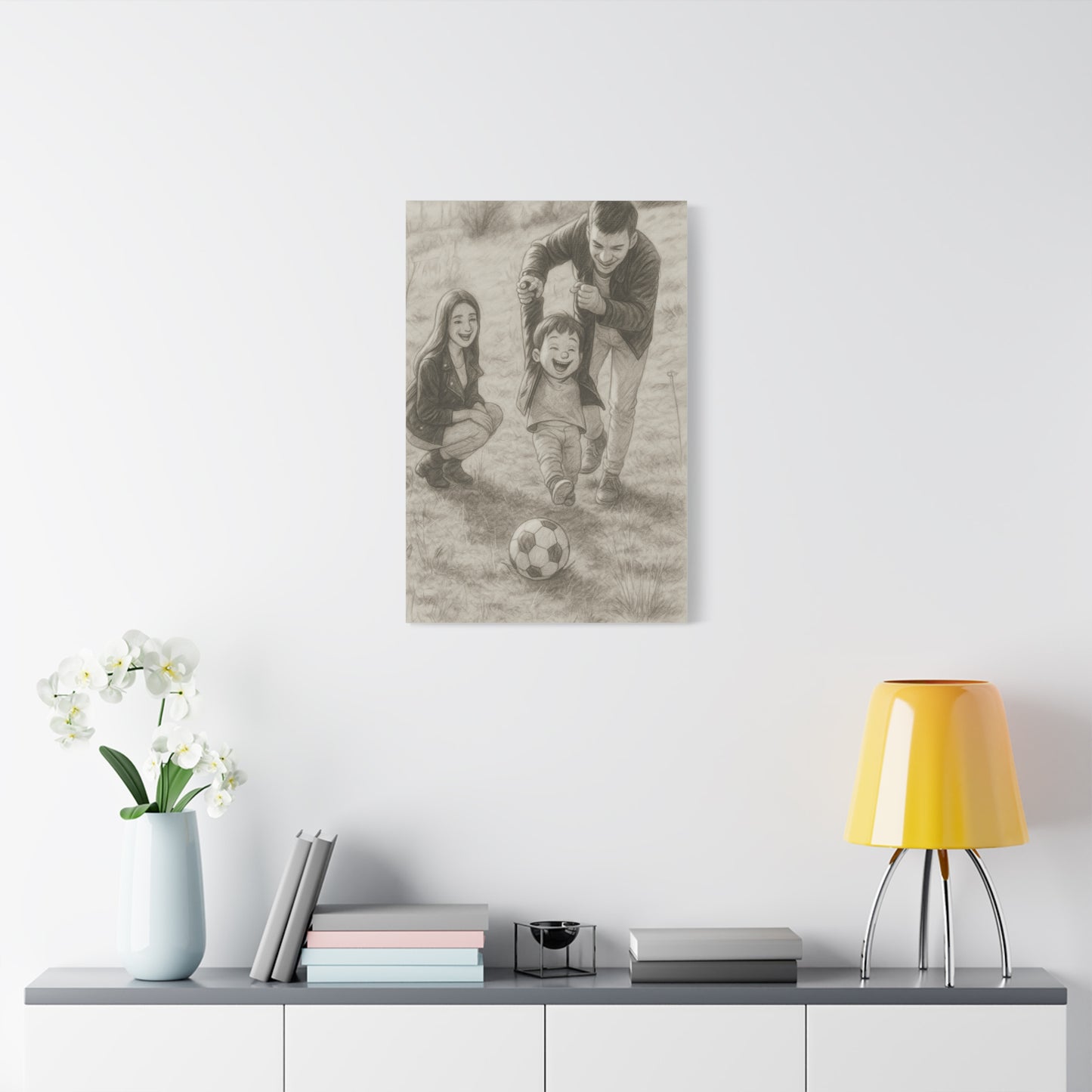 Cuadro personalizado de personas – Estilo dibujo echo a lápiz