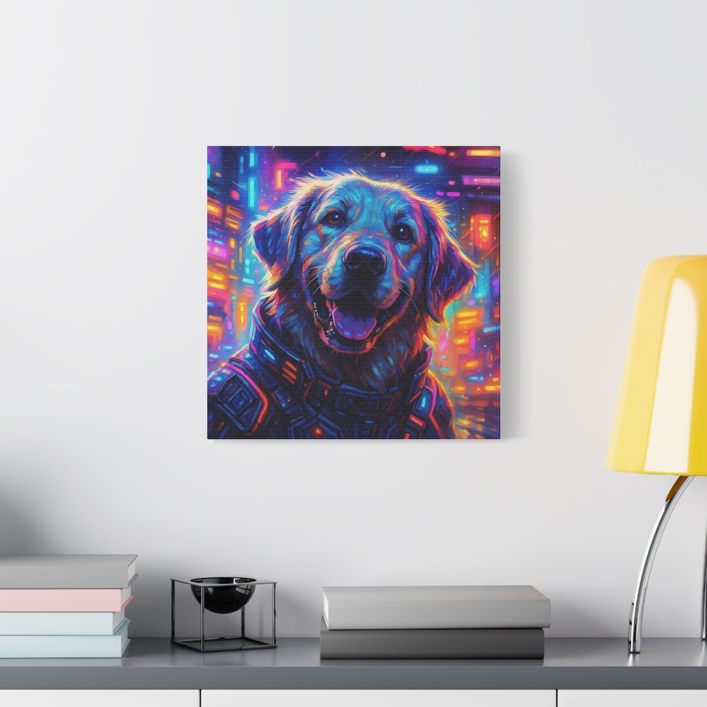 Cuadro personalizado de mascotas – Estilo ciberpunk